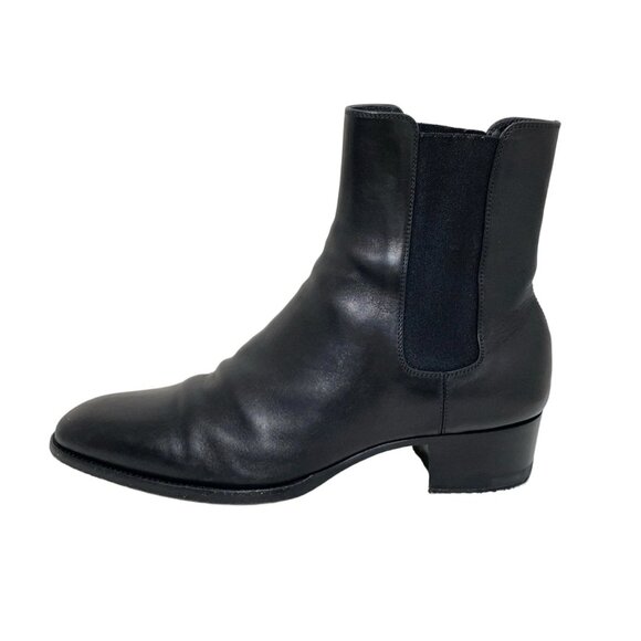 SAINT LAURENT PARIS - Black Leather Men's Boots 648-071725 - Picture 1 of 9